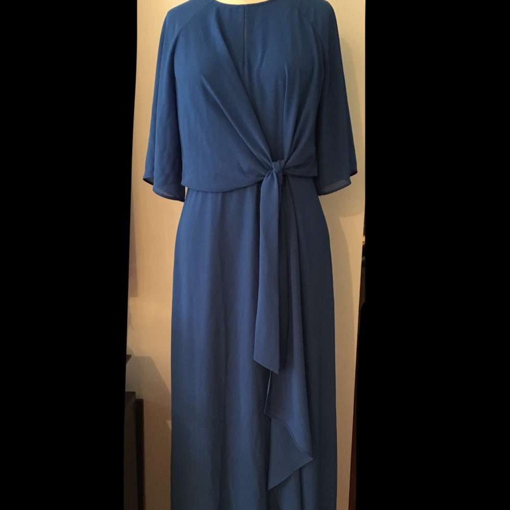 Cascade Front Tie maxi dress